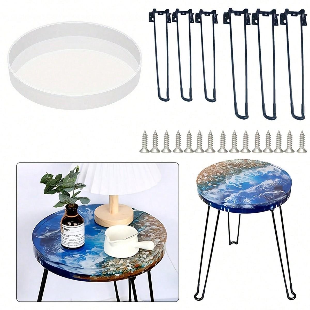 1 Piece 14in Large Silicone Mold, Super Big River Table Resin Mould, Round Table Tray Board Epoxy Resin Silicone Mould, DIY Craft Mould