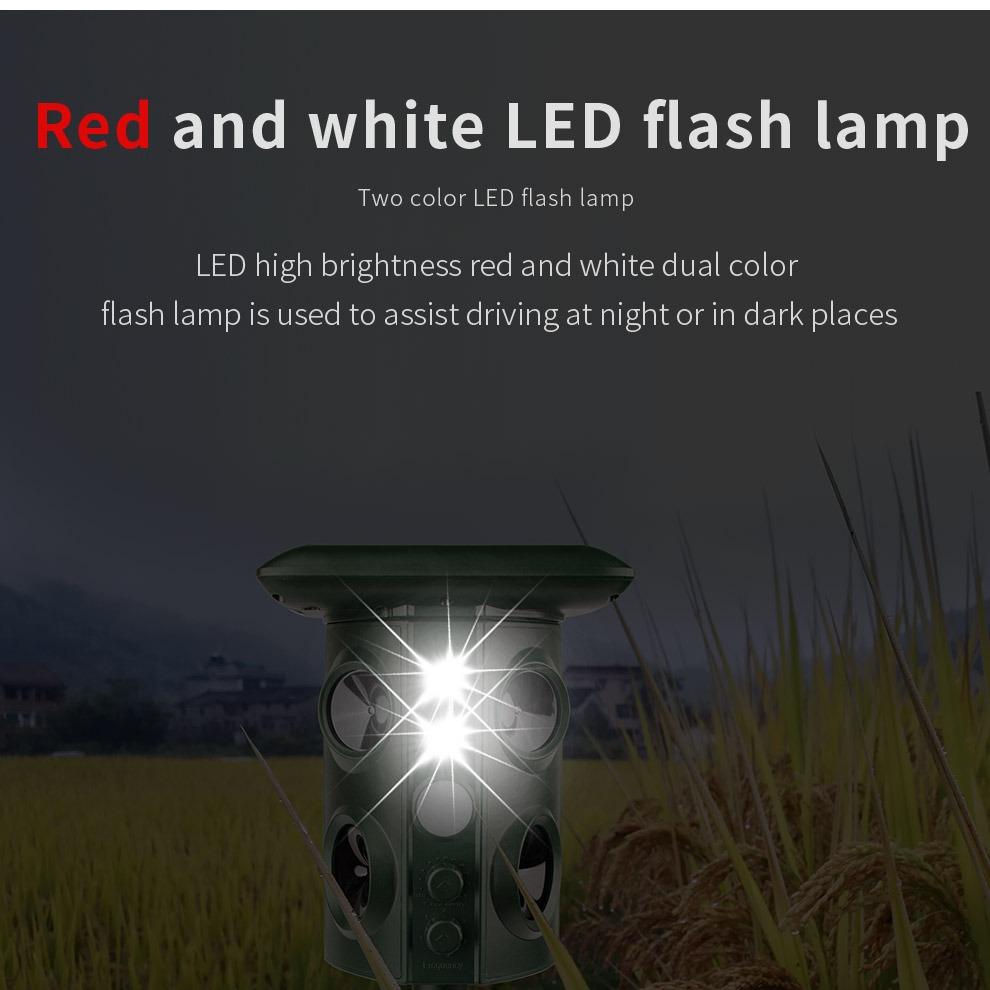 2pcs Animal Repeller Outdoor Waterproof Variable Frequency Ultrasonic Deterrent for Squirrels, Foxes, Bats, Multi-Scene Use Garden, Farm