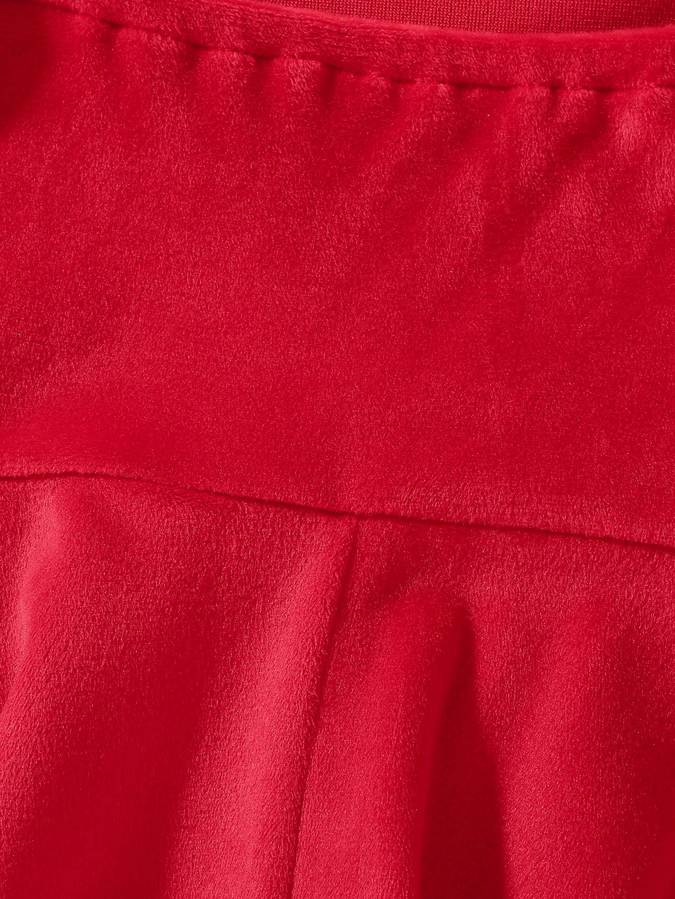 Autumn Winter Girls Clothes Christmas Dress Two Piece Set Red Velvet Slip Dress + Milk White Faux Fur Jacket Cute Sweet Style Party Outfit Warm & Trendy Christmas Clothing