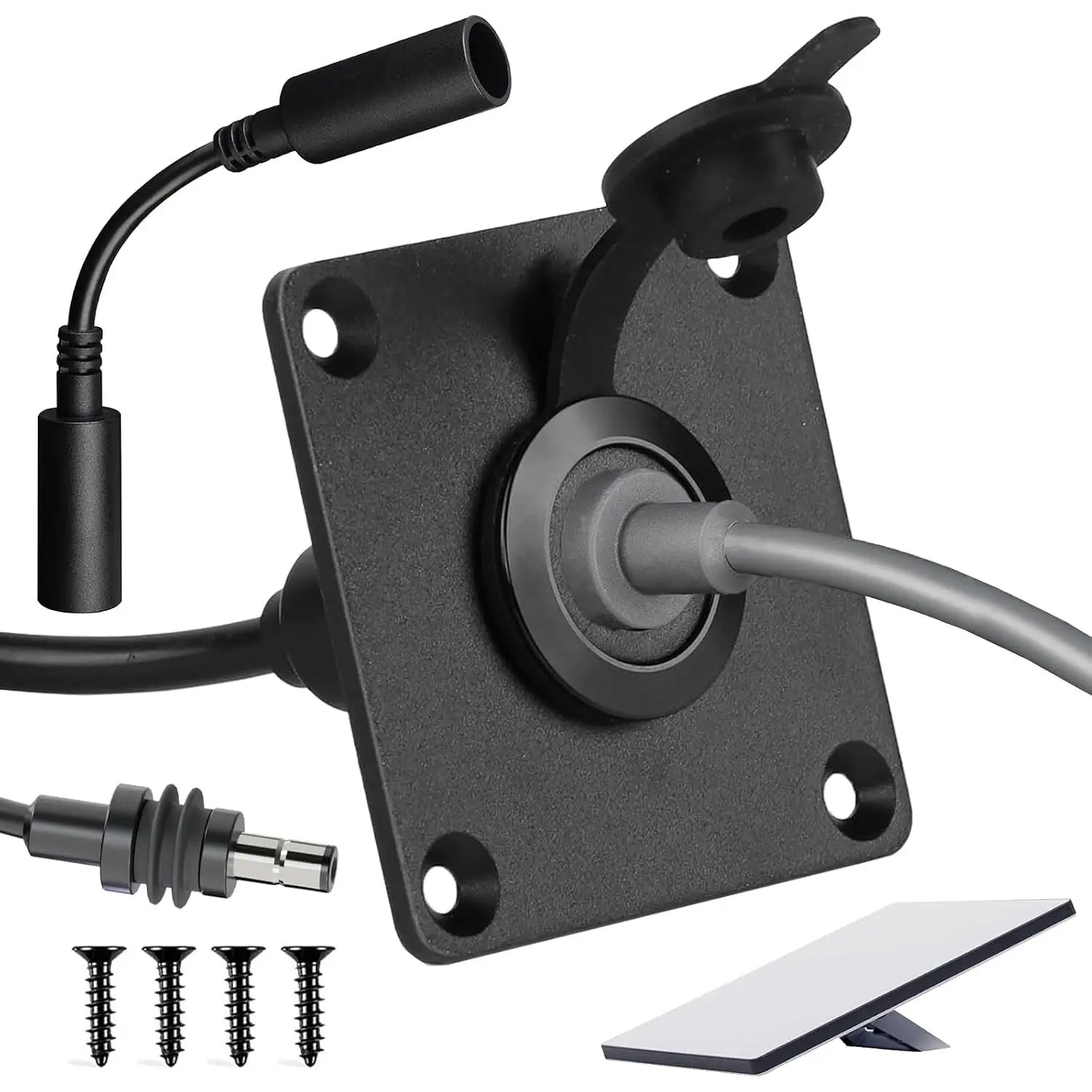 Waterproof Wall Pass Through Kit for Starlink Mini, DC 5.5*2.1mm Female Adapter Included, Cable Entry Port, Starlink Mini Accessories fo RV, Van, Boat & Battery Box