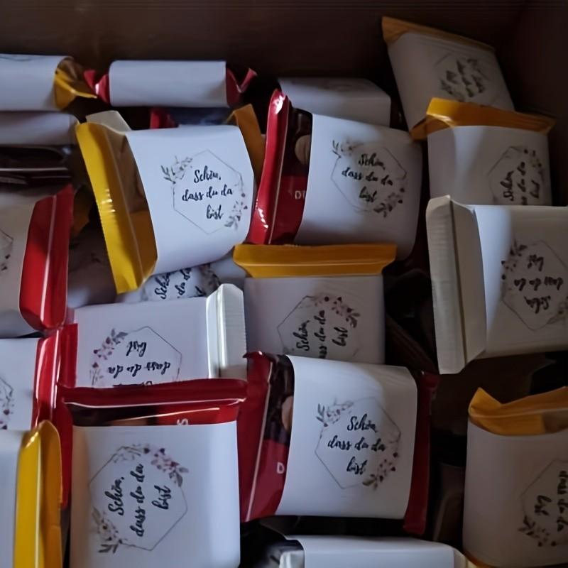 10 Pack Ritter Sport Mini Banderoles, Perfect Gift for Guests, Birthday Wedding Table Decor, Personalized Chocolate Wrappers