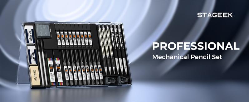 STAGEEK 34Pack Art Mechanical Pencil Set, Drafting Pencil 0.5, 0.7, 0.9MM & 3PCS 2.0MM Mechanical Drawing Pencils with 384PCS Leads (6B 4B 2B HB 2H 4H Color) for Artist Sketching Drawing,Back to SchoolEssentials,Gifts, SchoolSupplies 2025