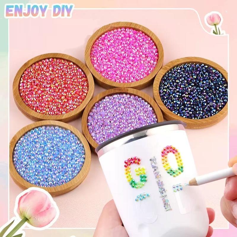 16,000 Pieces Sparkling Flat-Back Nail Art Rhinestones, 24-Color Bling Rhinestone Decorations, Beautiful Nail Accessories and DIY Fashion Craft Supplies
