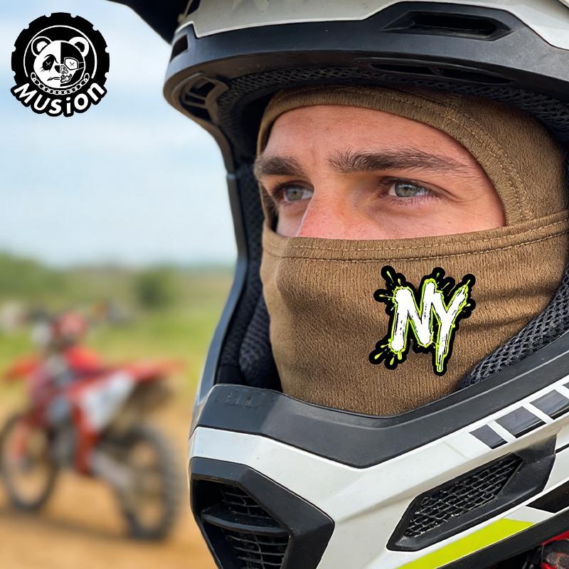 Musion2026 NY Print Cycling Balaclava, Windproof Sunscreen Outdoor Mask, Ideal for Cycling and Camping, All Seasons Casual Wear