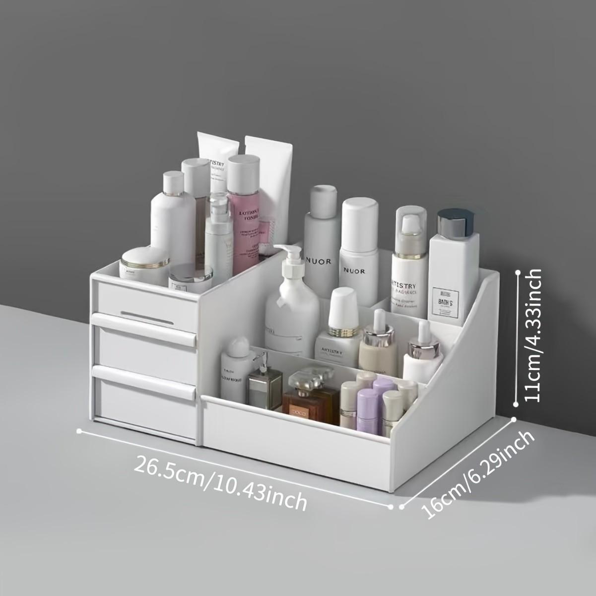 Large Capacity Drawer Organizer, Spacious Interior, Compact Design for Bathroom, Vanity, Desk, Beauty Products, Makeup Brushes, Office Supplies