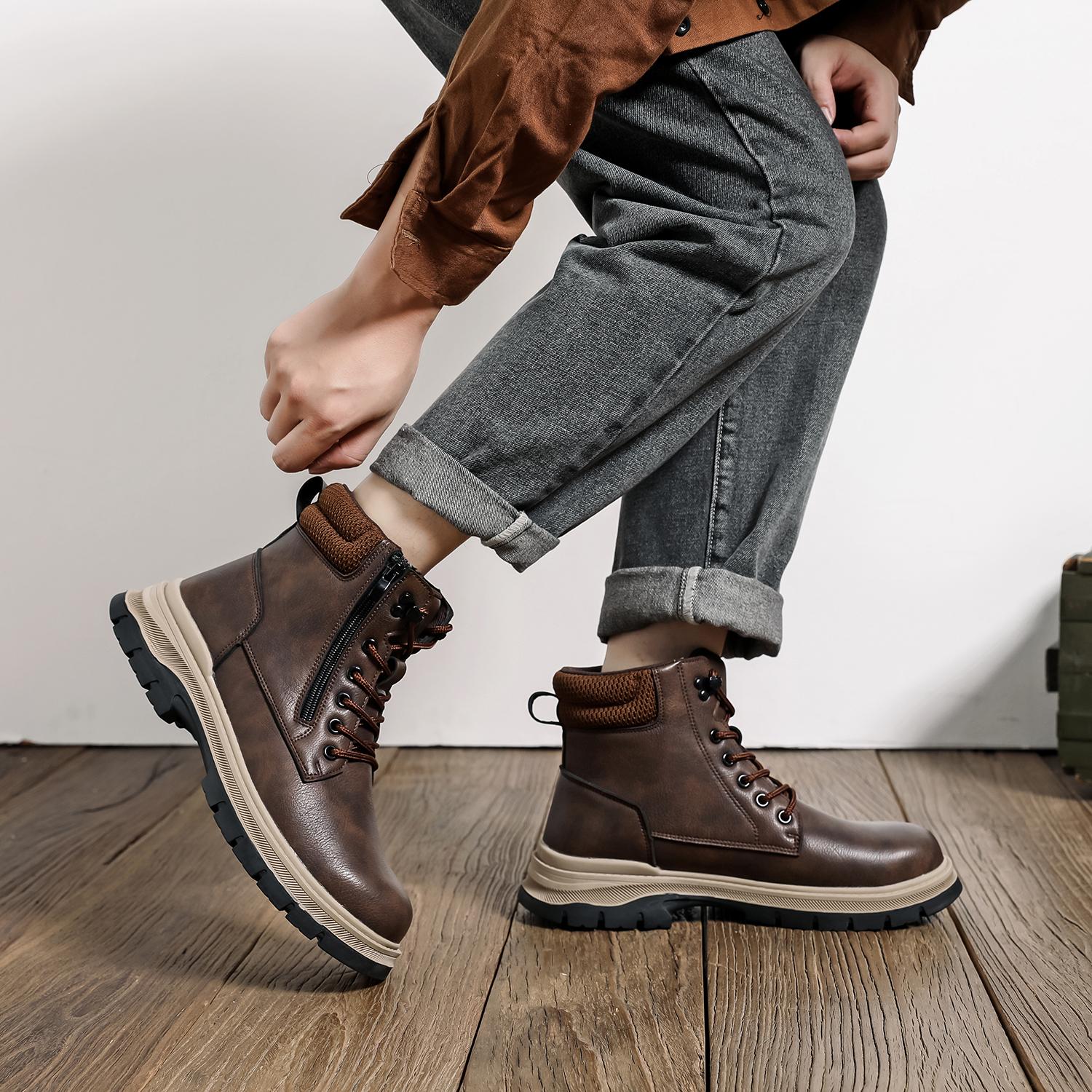 New Safety Boots Men Work Indestructible Shoes Sneakers Steel Toe Protective Boots Anti-smash Anti-puncture Work Sneakers Water resistant Slip Resistant Roofing Shoes wear resistant