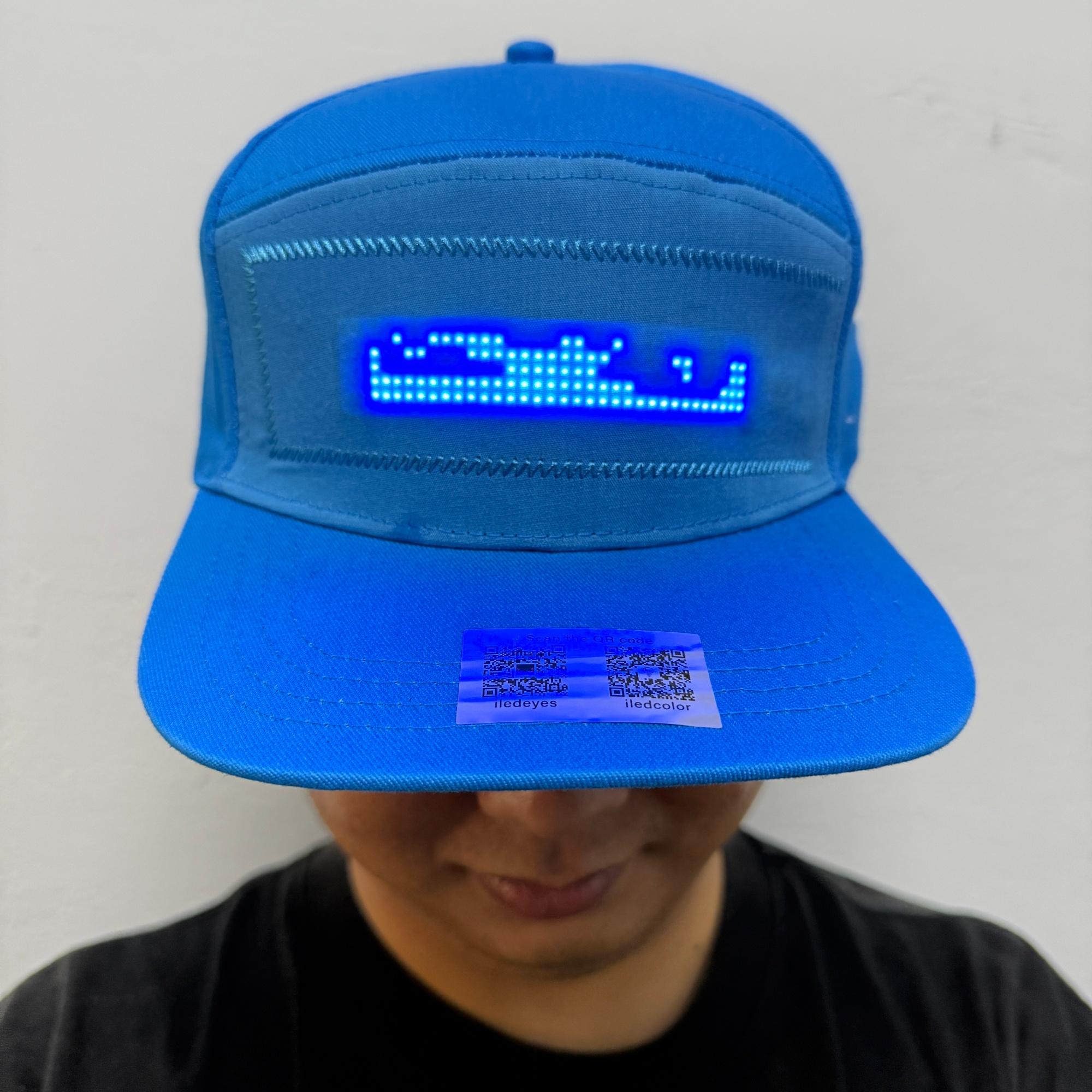 LED Hat with Customizable Image & Text, Bluetooth-compatible Controlled LED Display, Perfect for Parties, Advertisements, Festive Celebrations, Customizable Hats