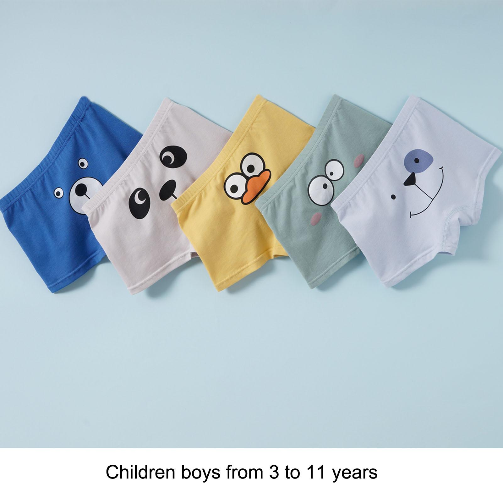 Toddler Boys' Boxer Briefs, 5-Pack Soft Cotton Tagless Underwear, Comfortable Stretch Briefs for Kids Ages 3-24