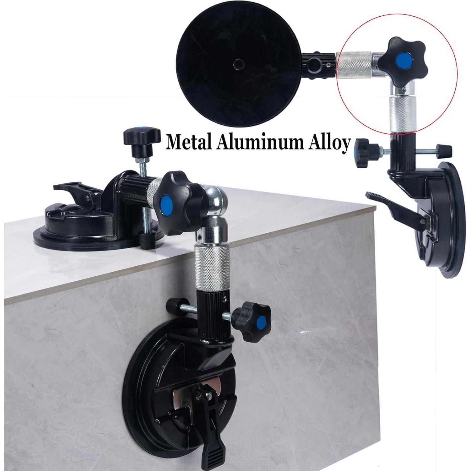 2 count Seamless Seam Setter Adjustable Suction Cup 6Inch 90-270  Tile Corner Leveling Tensioner Alignment Countertop Leveler Tools for Granite Stone Floor Seaming Installation Gripper Joiner