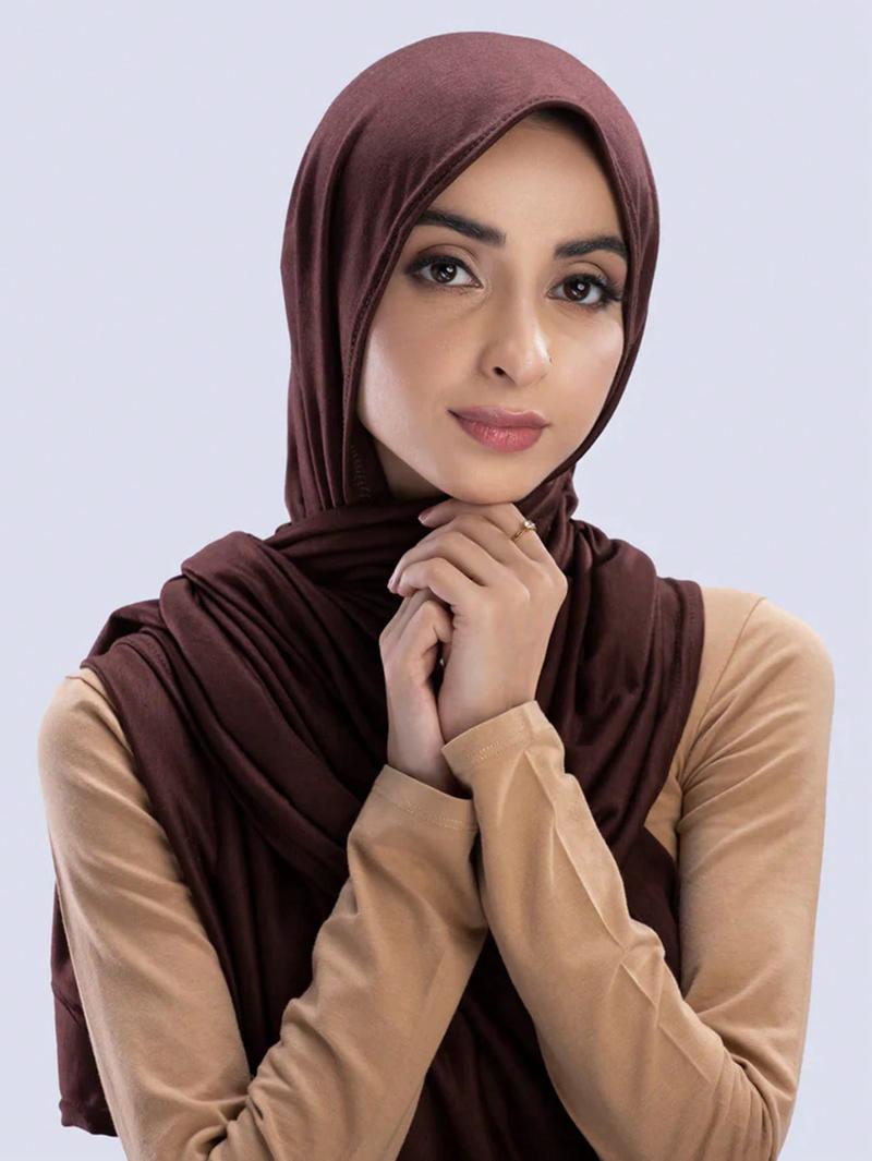 Women Breathable Stretchy Jersey Shawl Wrap, Soft Lightweight Headscarf Scarf, Versatile Fashion Accessory for Daily Wear & Stylish Turban Hijab