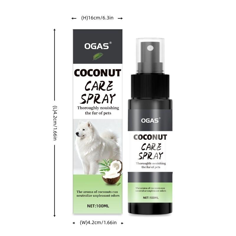 Pet Coconut Scented Care Spray, No Rinse Pet Fur Smoothing Spray, Dog Coat Softening and Shining Care Spray, Pet Grooming Essentials