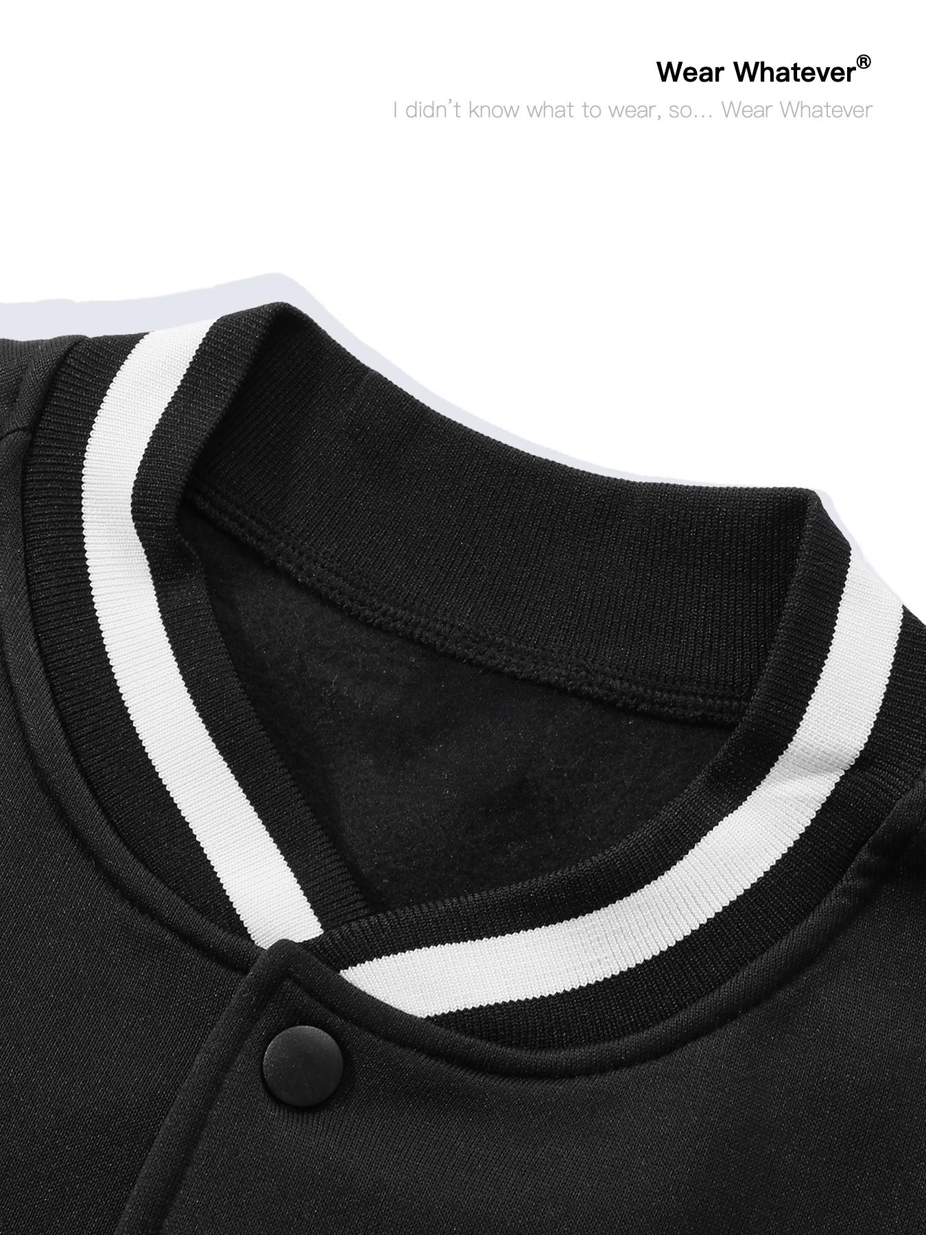 Stranger Things Hellfire Club Graphic Print Baseball Jacket, Casual Fitted Warm Breathable Top, Suitable for Outdoor and Home Wear