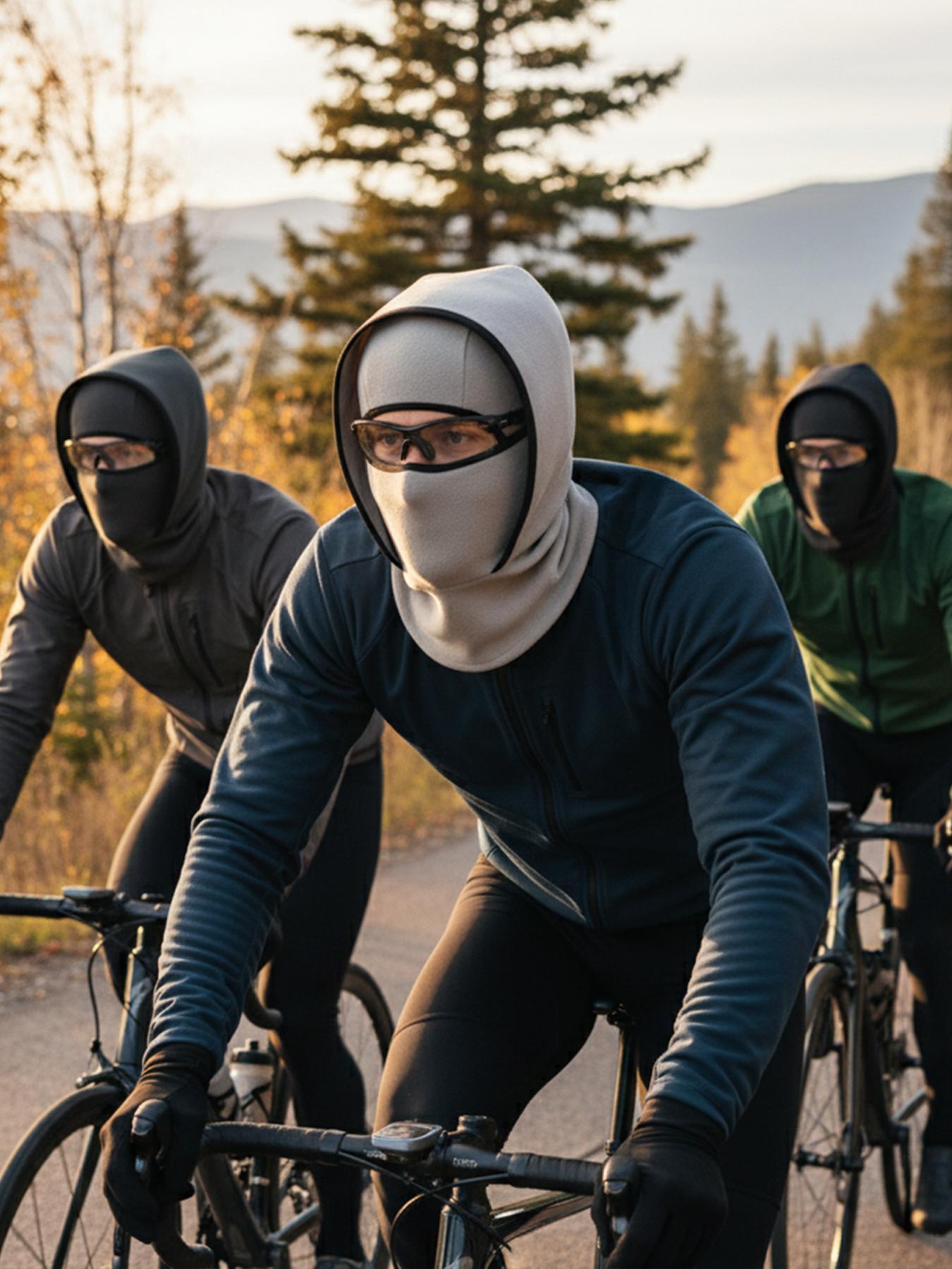 Outdoor Winter Warm Hat Neckband Integrated Cycling Mask Sports Ski Head Cover Neck Windproof Cold One-Piece Pullover Hat