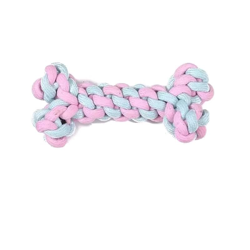 Pet Handmade Rope Chew Toy, Dental Cleaning Teething Biting Toy, Self-Entertainment Puzzle Toy for Small Dogs, Interactive Chewing Toy