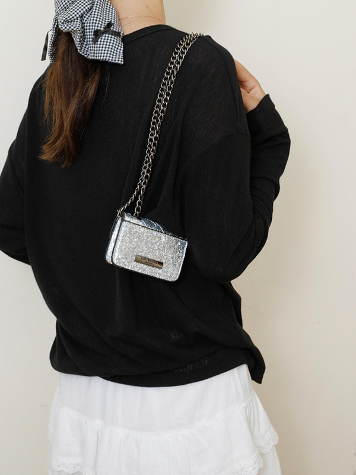 Mini Sequin Crossbody Bag, High-Value Shoulder Square Purse, Cute Keychain Bag for Women, Colorful Sparkle Handbag for All Occasions