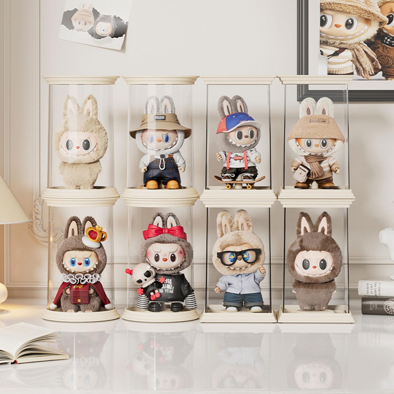 Independent Plush Hanging Storage Display Jar, Display Container, Includes Support Stand, Doll Holder Rack, Labubu Blind Box Organizer, Roman Column Shape