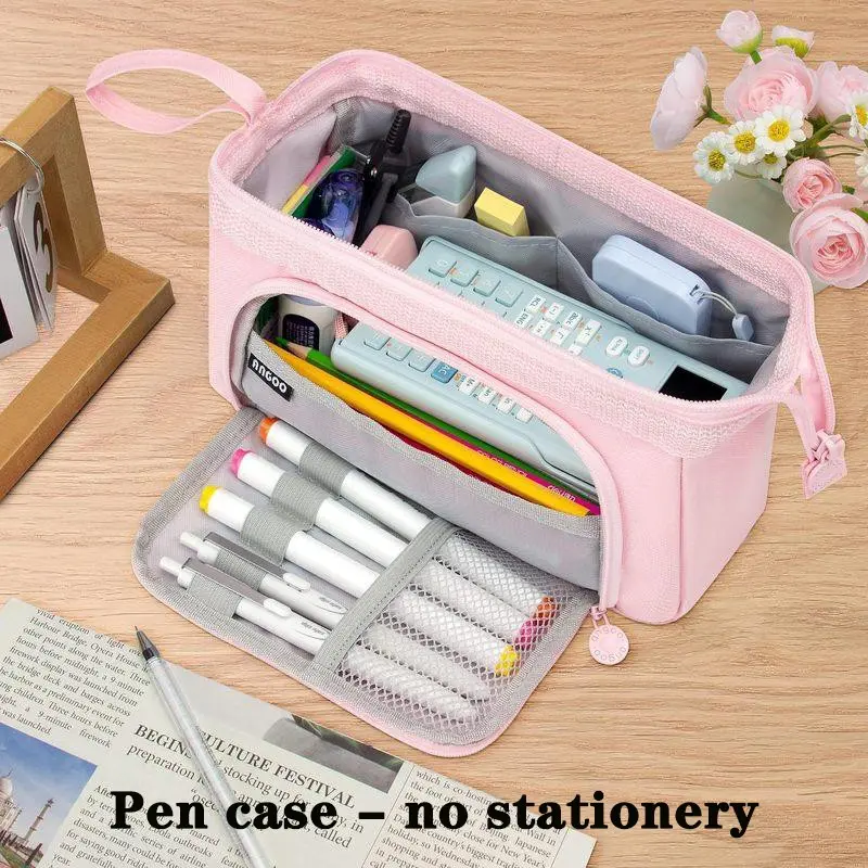 Large capacity pencil case, large pencil case, special aesthetics school pencil case, student pencil case, Korean version macaron pencil case, simple and dirt resistant pencil case, adult soft storage bag with zipper, cute travel pencil case