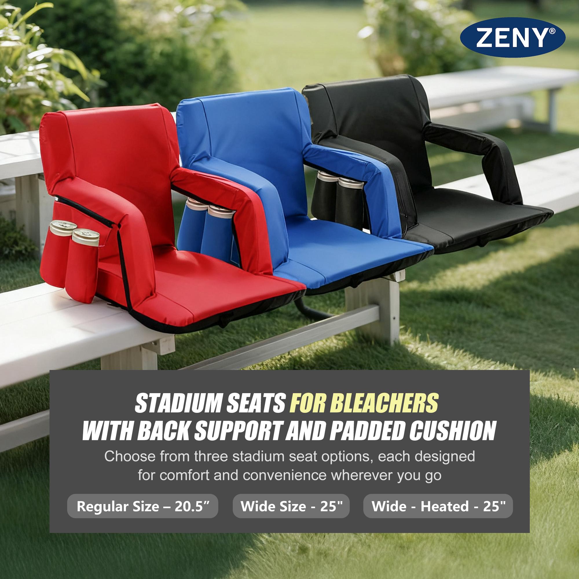 ZENY Portable Heated Stadium Seats for Bleachers 6 Reclining Folding Stadium Chair Waterproof Bottom ZENY Portable Heated Stadium Seats for Bleachers 6 Reclining Folding Stadium Chair Waterproof Bottom