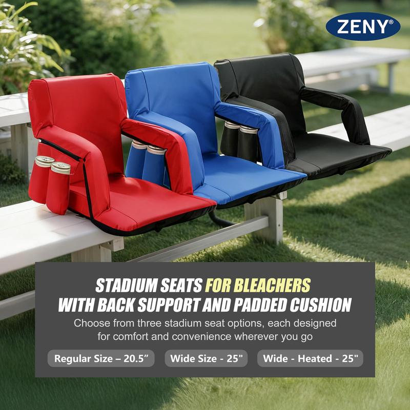 ZENY Portable Heated Stadium Seats for Bleachers 6 Reclining Folding Stadium Chair Waterproof Bottom ZENY Portable Heated Stadium Seats for Bleachers 6 Reclining Folding Stadium Chair Waterproof Bottom