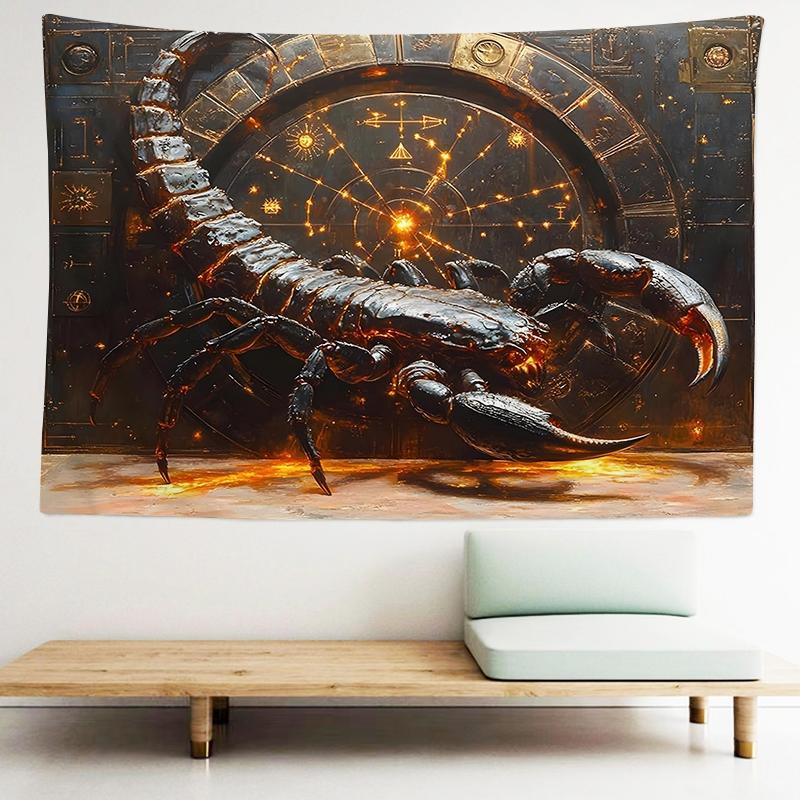 1pc Mystical Scorpio Celestial Tapestry Fantasy Wall Tapestry High-Definition Printing Polyester Tapestries for Bedroom Living Room University Dormitory Indoor Wall Decoration Tapestries with Free Installation Package As Birthday Gift for Friends