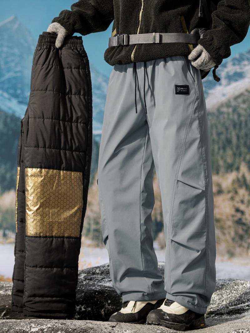 Men's Ultra-Thick Fleece Graphene Heated Winter Ski Pants, Essential Snowboarding Gear, Warm and Comfortable Winter Clothing
