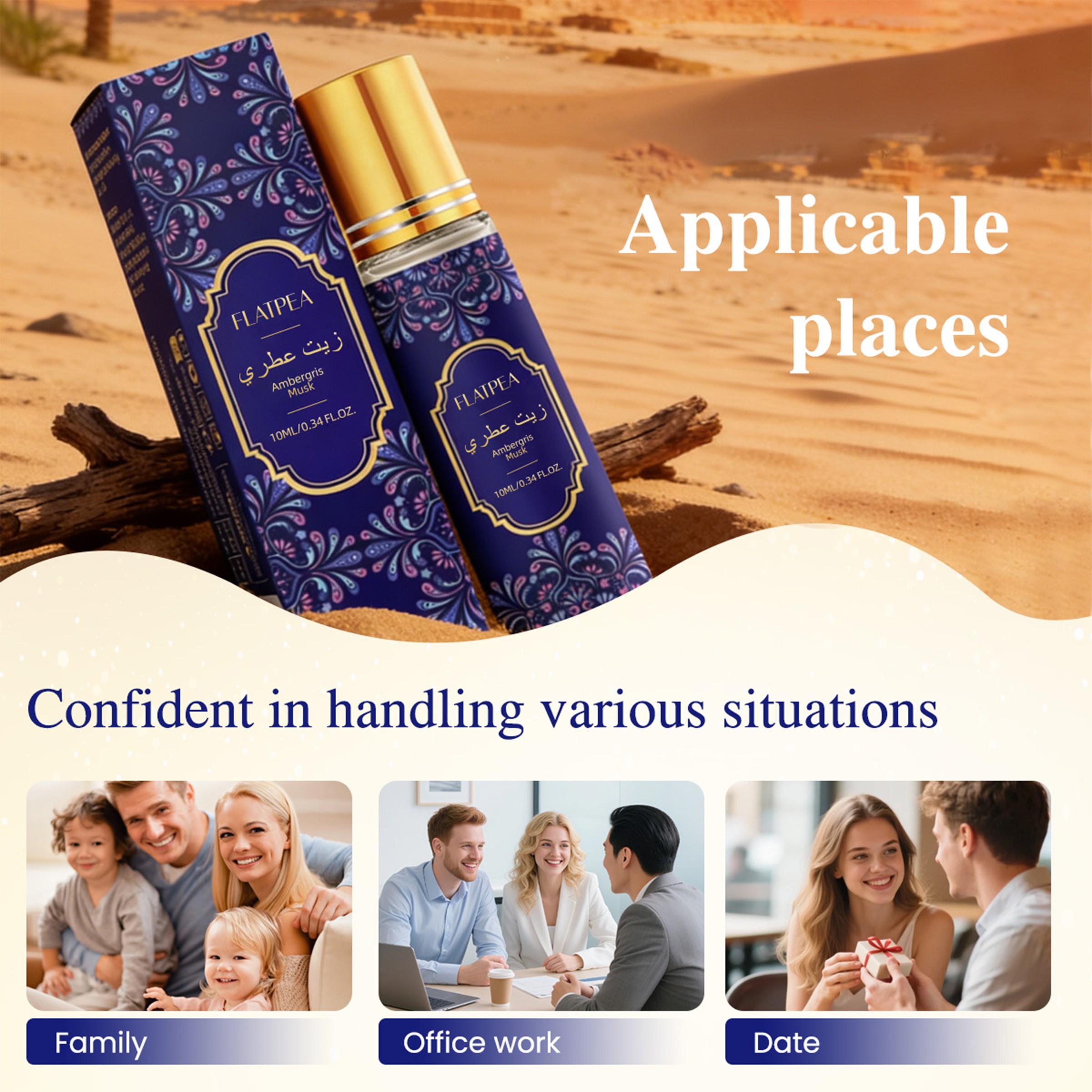 Global Alb Amber Musk Rollerball Essential Oil 10ML, Middle Eastern Neutral Woody Fragrance, Citrus + Amber Long-Lasting, Portable Pulse Point Body Perfume