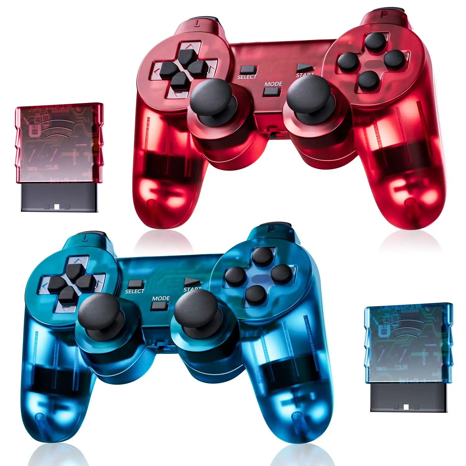 Controller for PS-2 Play 2 Double Vibration 2 -  and ClearRed