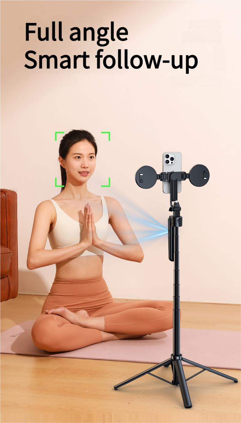 Auto Face Tracking Tripod for iPhone with 2 Fill Lights,360 Rotation Selfie Stick,70" Phone Stand with Rechargeable Remote Control for TikTok Vlog Video Recording,Tripod for GoPro/Camera/Ring Light
