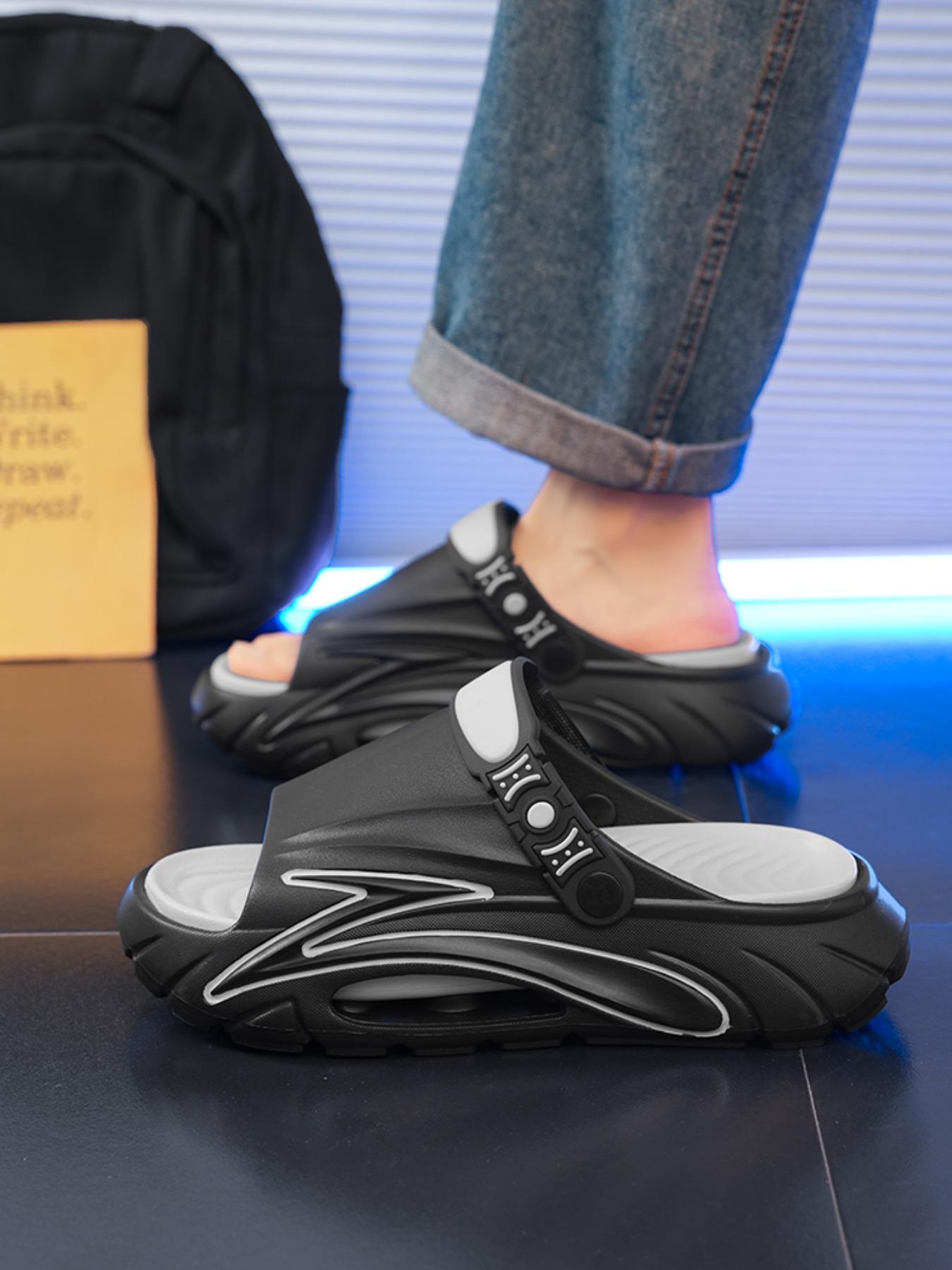 Men's Summer Clogs Outdoor Thick Sole Non-Slip Odor Resistant Durable Quick Drying Soft Beach Sandals for Couples, Lightweight Casual Slip on Water Shoes, Comfortable EVA Footbed for Beach Pool Shower Daily Wear