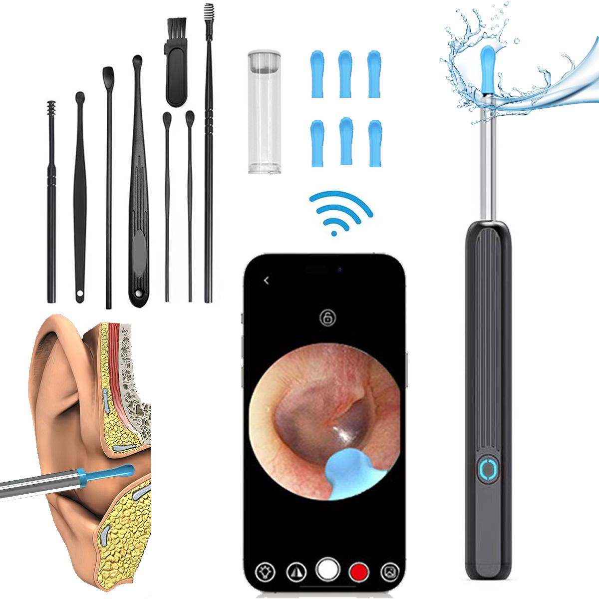 Ear Wax Removal Tool With Camera, 1 Set Portable Type-C Rechargeable Ear Cleaner, Waterproof Endoscope Ear Cleaning Tool, Christmas Gift, Winter Gift Set, New Year Gift, Stocking Fillers