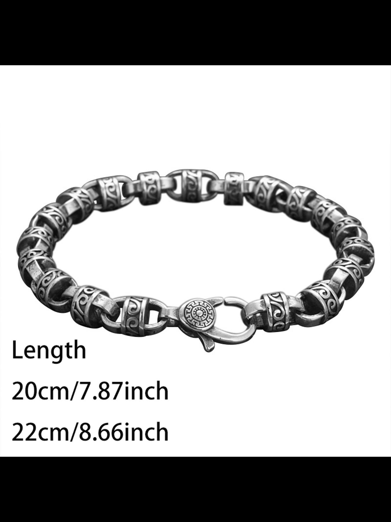 New Han Style Grass Pattern Hand Chain Bracelet, Men's Vintage Jewelry, National Trend, Unique Hip Hop Design, All Seasons Wear