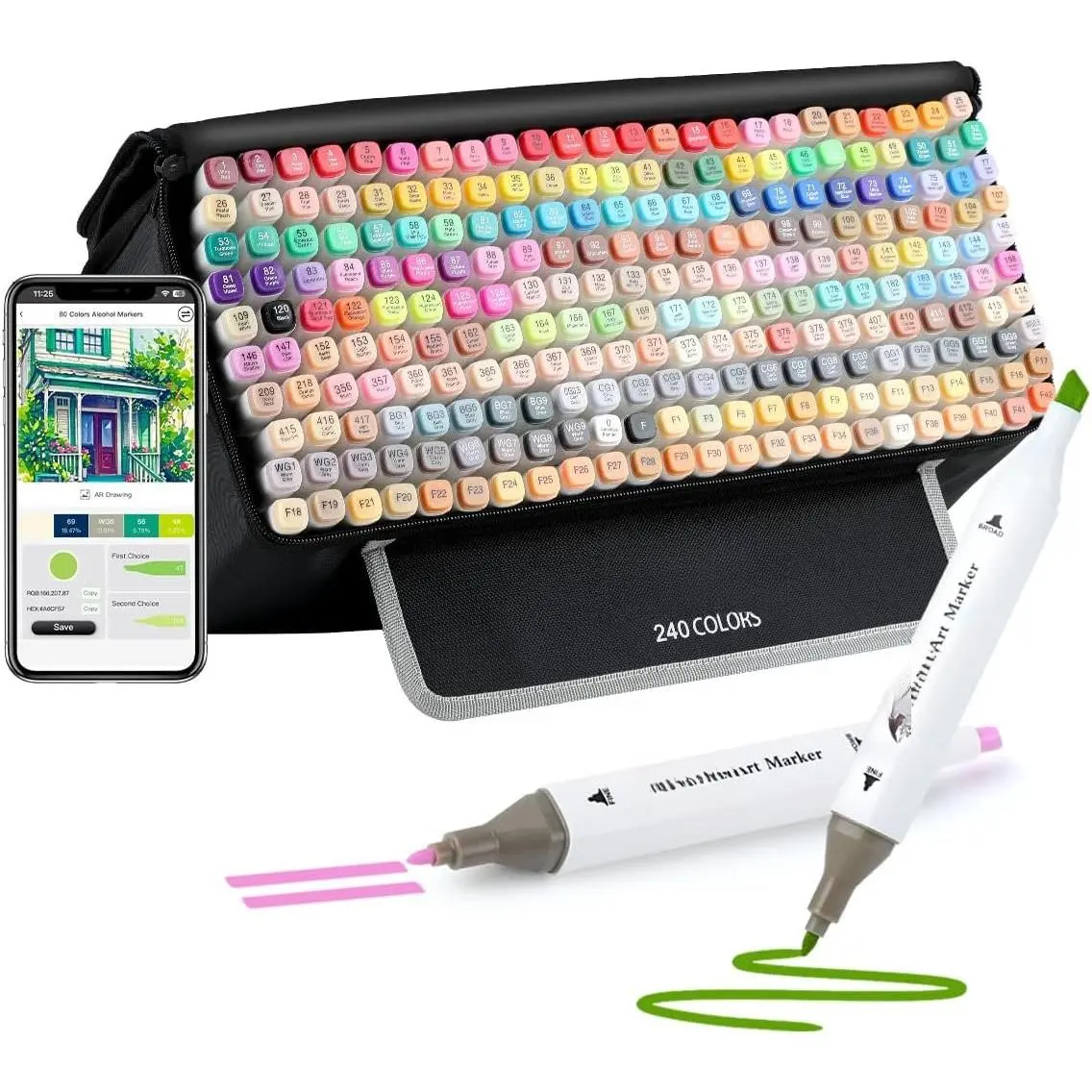 80 Colors  Tip  Markers with Free App for Artists Adults
