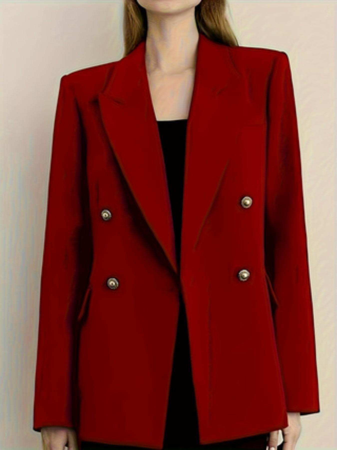 Fashion Commuter Series, Fall Winter New Gun Lapel Suit Jacket for Women, Casual Blazer Top, Outerwear Only, No Skirt Included