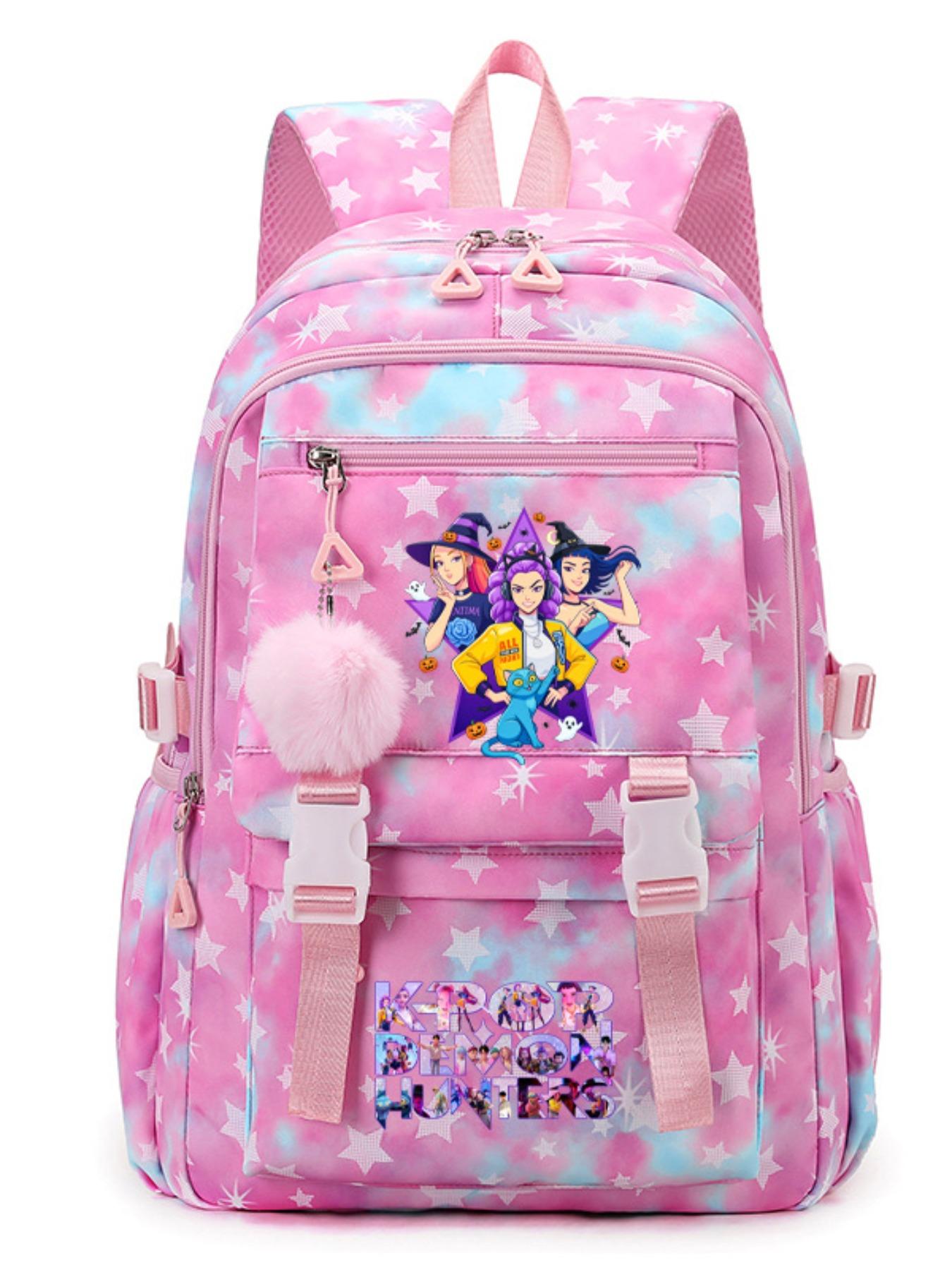 Large Capacity Star Pattern Backpack, Lightweight Preppy Style Bookbag for Students, School & Commute Use, Kpop Fashion, Cute Backpack