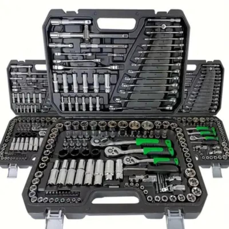 Multi-Function Car Repair Tool Kit, Upgraded 46 & 216 Set, Includes Hex Wrenches, Ratchets, Screwdrivers, Ideal for DIY Enthusiasts