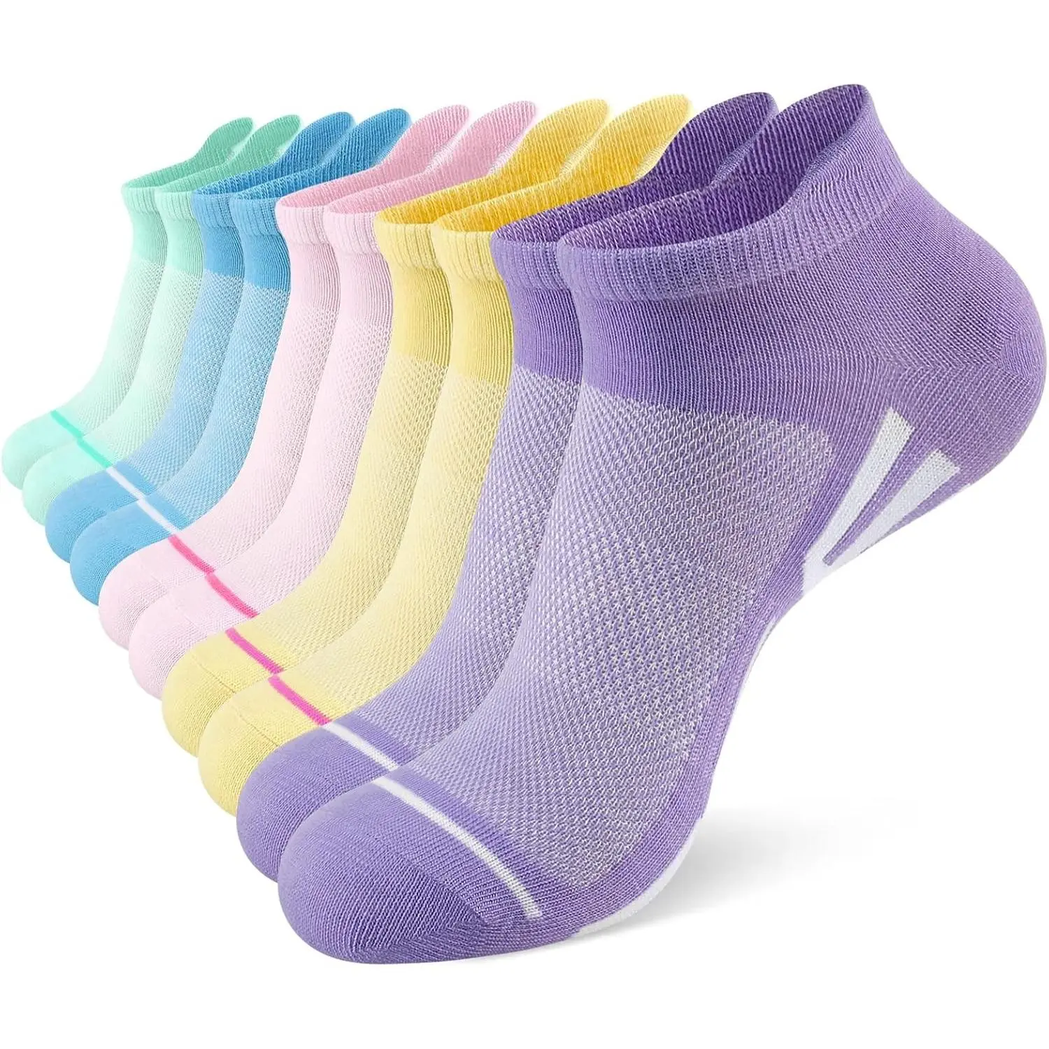 15 Pairs Women's Lightweight Breathable Casual Low Cut Ankle Socks with Heel TabGift