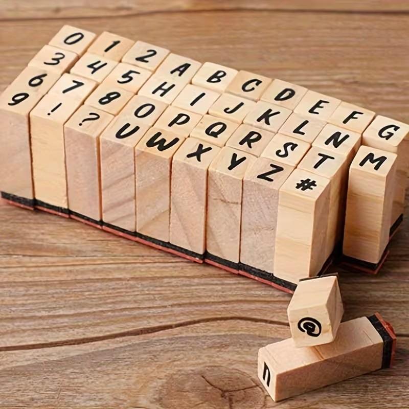 Wooden notebook stamp set | Includes basic styles with months, numbers and English, rubber surface is clear and easy to imprint, suitable for decorating notebooks and adding embellishments to various scenes