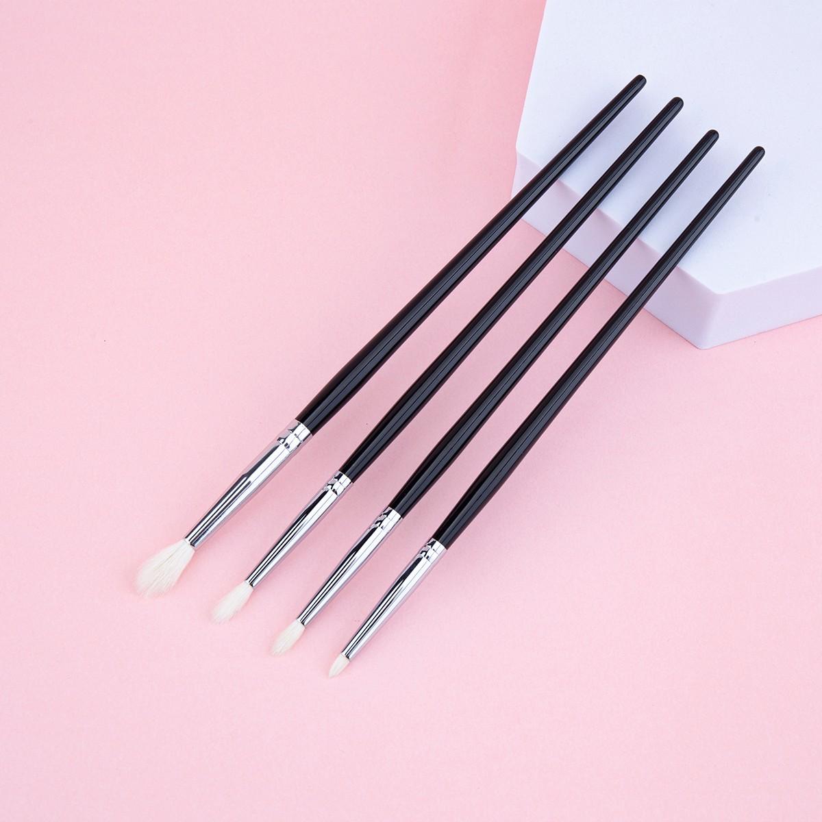 4pcs Tapered Crease Brush Set, Large Small Medium Eye Shadow Brushes, 100% Goat Hair & Copper Tube, Professional Makeup Tools