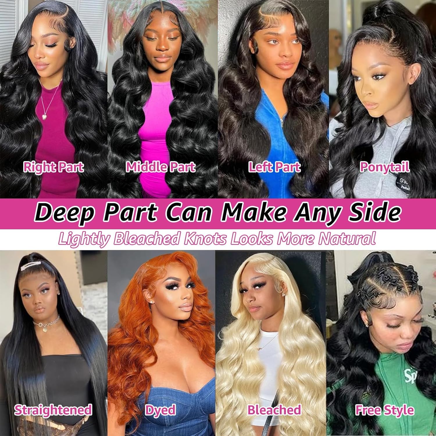 [30Inch for Only $89] Yilike 13x6 Lace Front Wigs Human Hair Wig 180% Density Body Wave Lace Front Wigs Human Hair Pre Plucked 13x6 HD Lace Frontal Wigs Human Hair for Black Women Glueless Wigs HD Transparent Lace Frontal Wigs Human Hair with Baby Hair