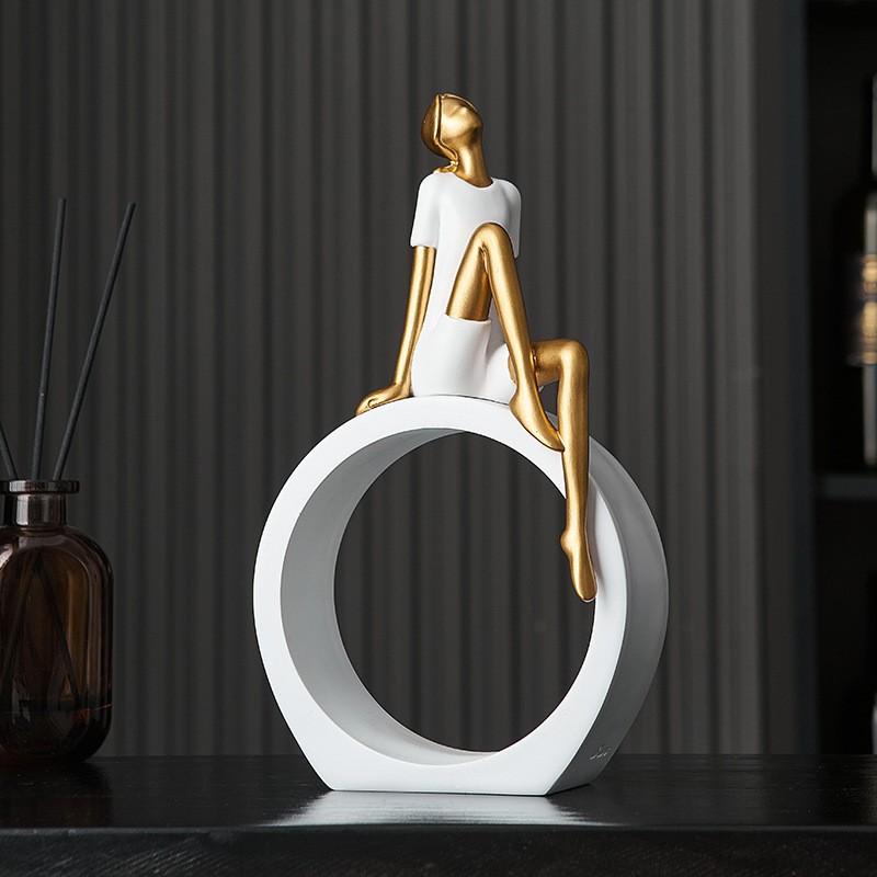 Luxury Figurine Decorative Piece, Ideal for Living Room TV Stand, Bar Cabinet, Office, Study Room, Perfect Gift Idea