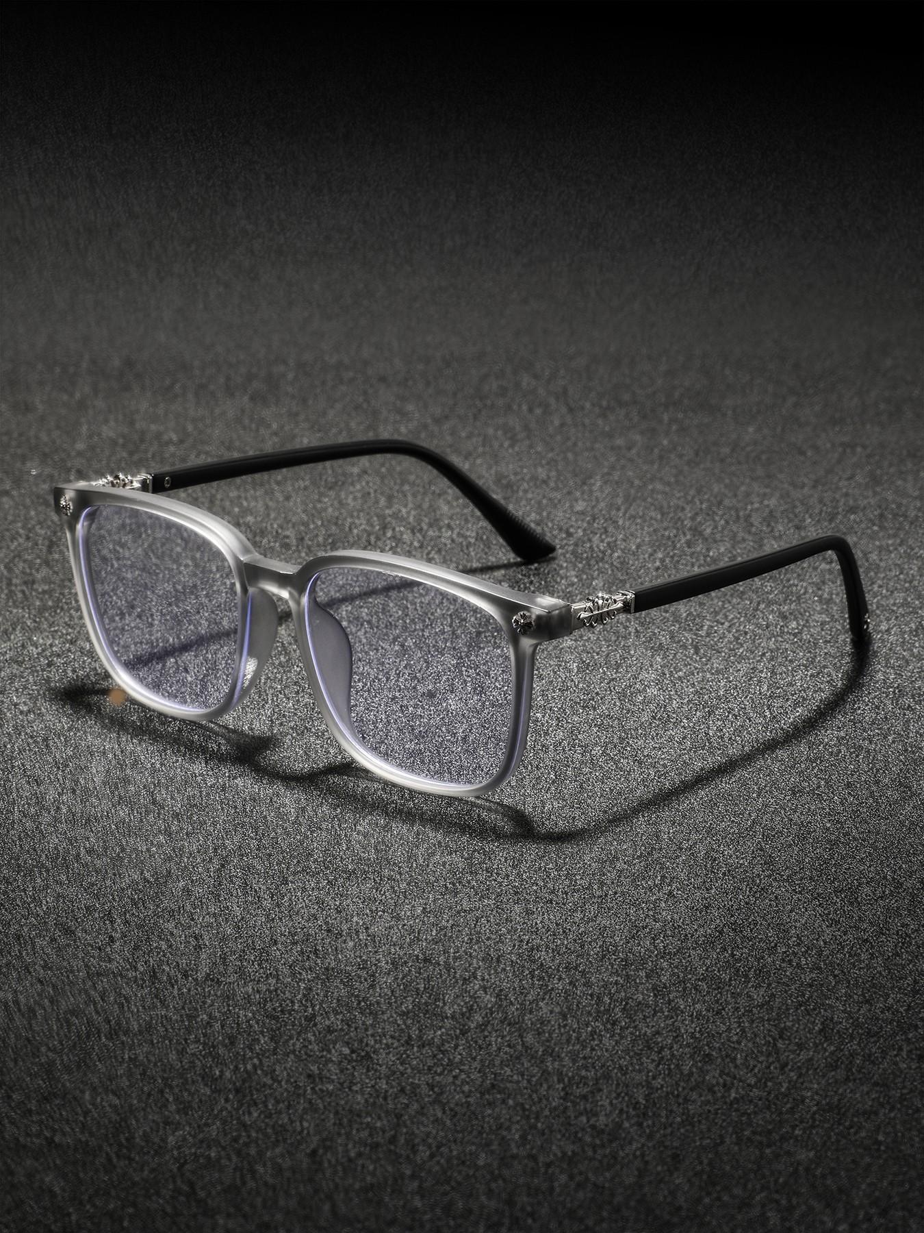 Men's PC Square Frame Glasses, Simple Casual High-End Fashion, Classic Sand Frames, Trendy Style, Square Eyed Glasses, Square Eyeglass Frame, Square Frame Eyewear, Fashionable Frames Glasses, Trendy Casual Eyeglasses