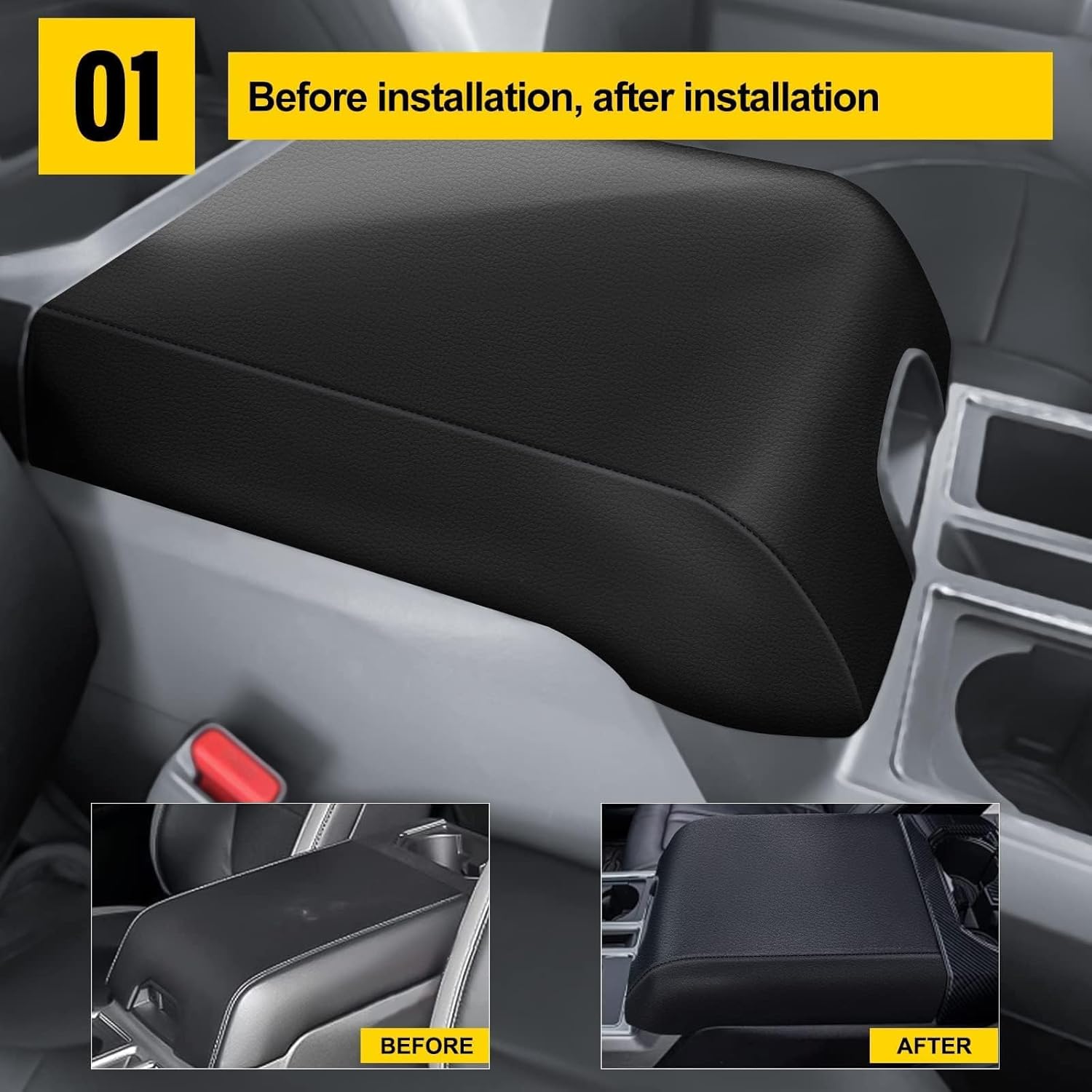 Armrest Covers for Ford F150 2015-2020/ F250 F350 F450 2017-2022 and Expedition 2018-2023,(Bucket Seat Only) Customized Armrest Cover Arm Rest Covering for Ford F150 Car