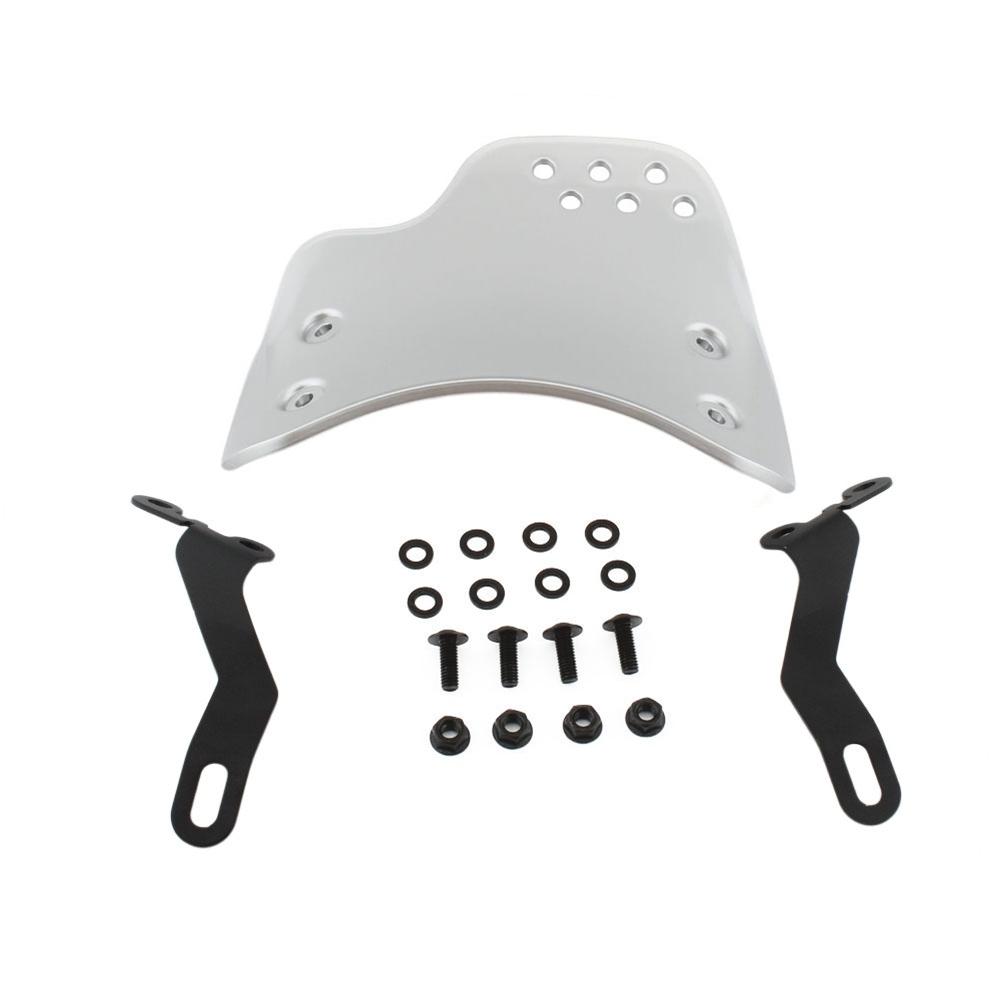 1PC Universal Motorcycle Windshield for Husqvarna Yamaha XSR Royal Enfield Triumph Round Headlight Models UV Resistant Scratch Proof Quick Release Windscreen Cafe Racer Wind Deflector