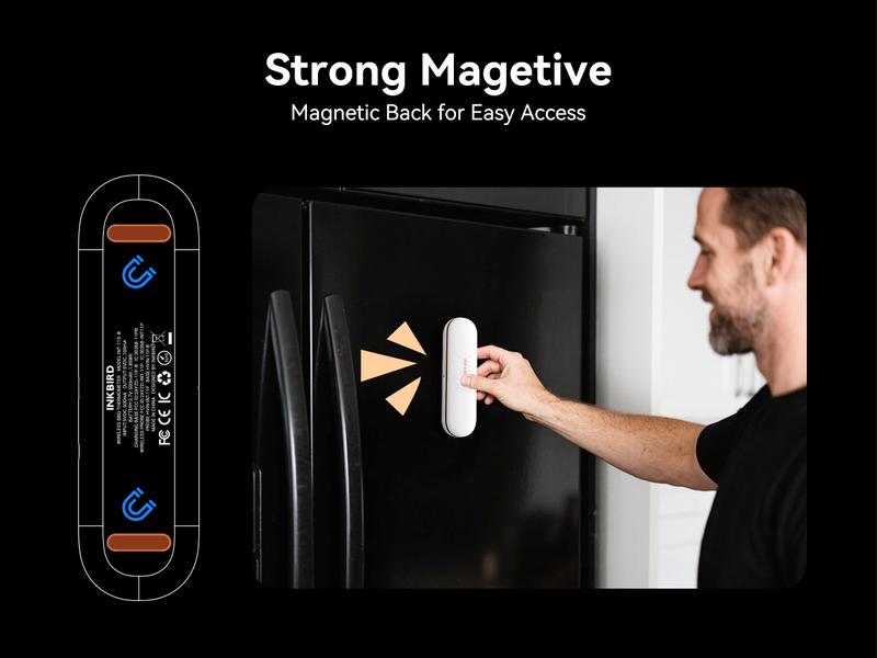 INKBIRD Multi-Sensor Bluetooth Thermometer with Probe Compatible with iOS and Android apps Ideal for outdoor grilling, smoking, rotisserie ovens, and rotisserie spits Precise temperature measurement