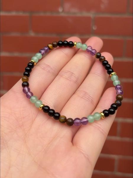 4mm Natural Crystal Beaded Bracelet, Wealth & Prosperity Jewelry Gift, Chakra Healing Crystals, Unisex Chakra Balance Energy Accessory
