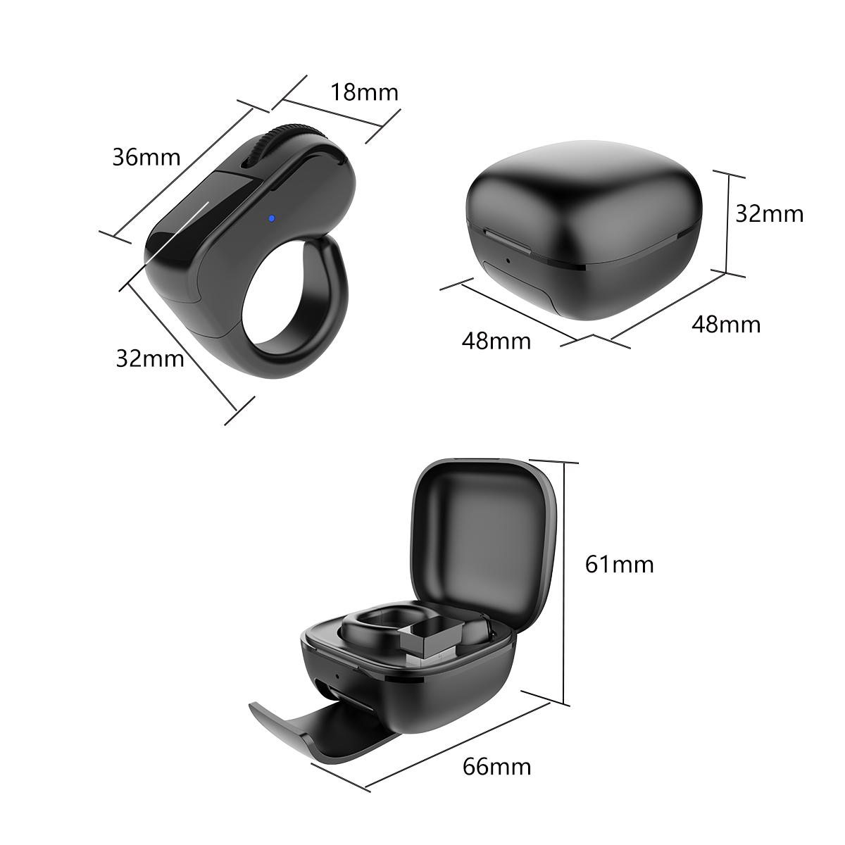 ZOZVO Remote Control Ring Mouse with Touchpad, Bluetooth/2.4G Wireless Scrolling Ring Air Mouse for Short Video, Page Turner for Kindle APP, Selfie and Video Remote For IPhone/IPad/Android/Tablet/Mac/PC/Laptop