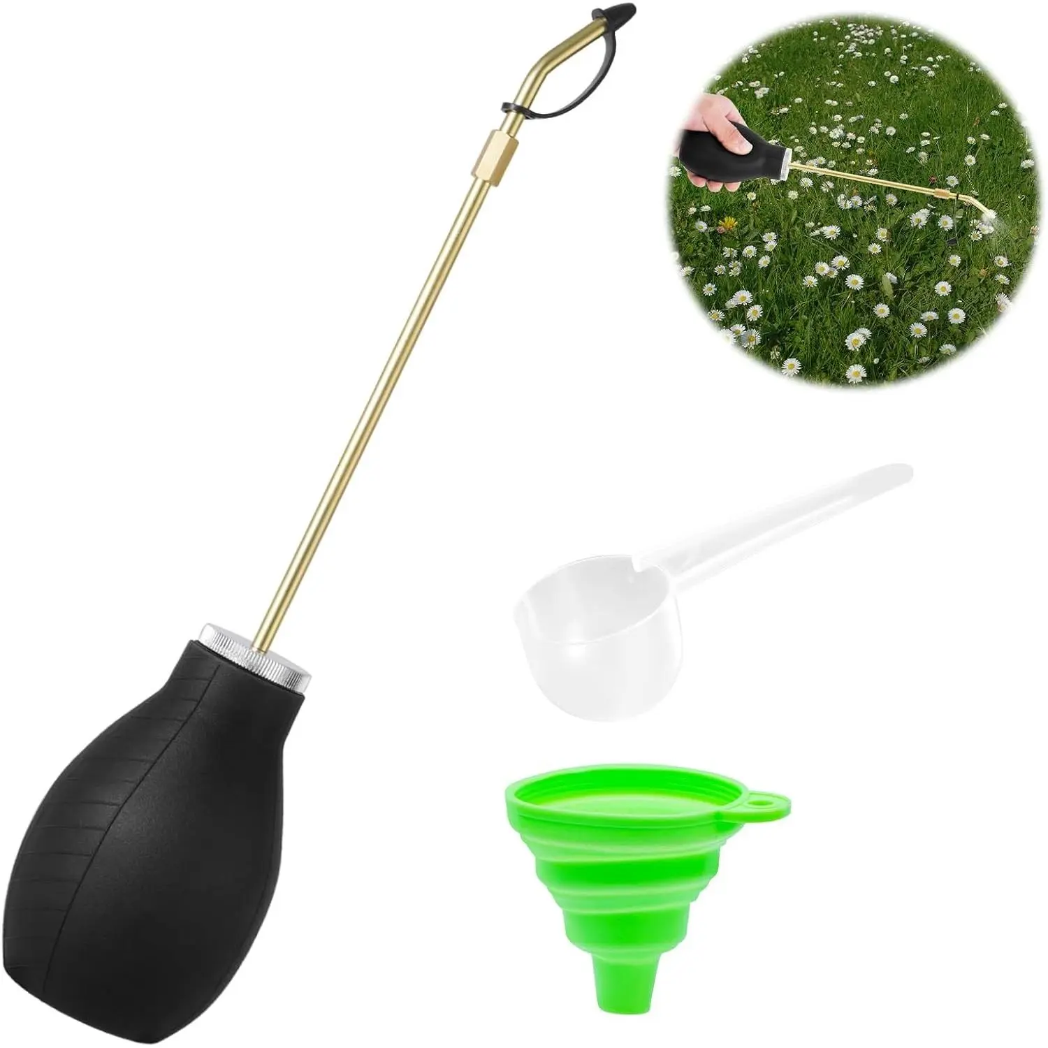 Diatomaceous Earth Duster, Powder Duster - Long Metal Tube Garden Dusters for Diatomaceous Earth & Fine Powders, Handheld Diatomaceous Earth Spreader for Home and Farm Use