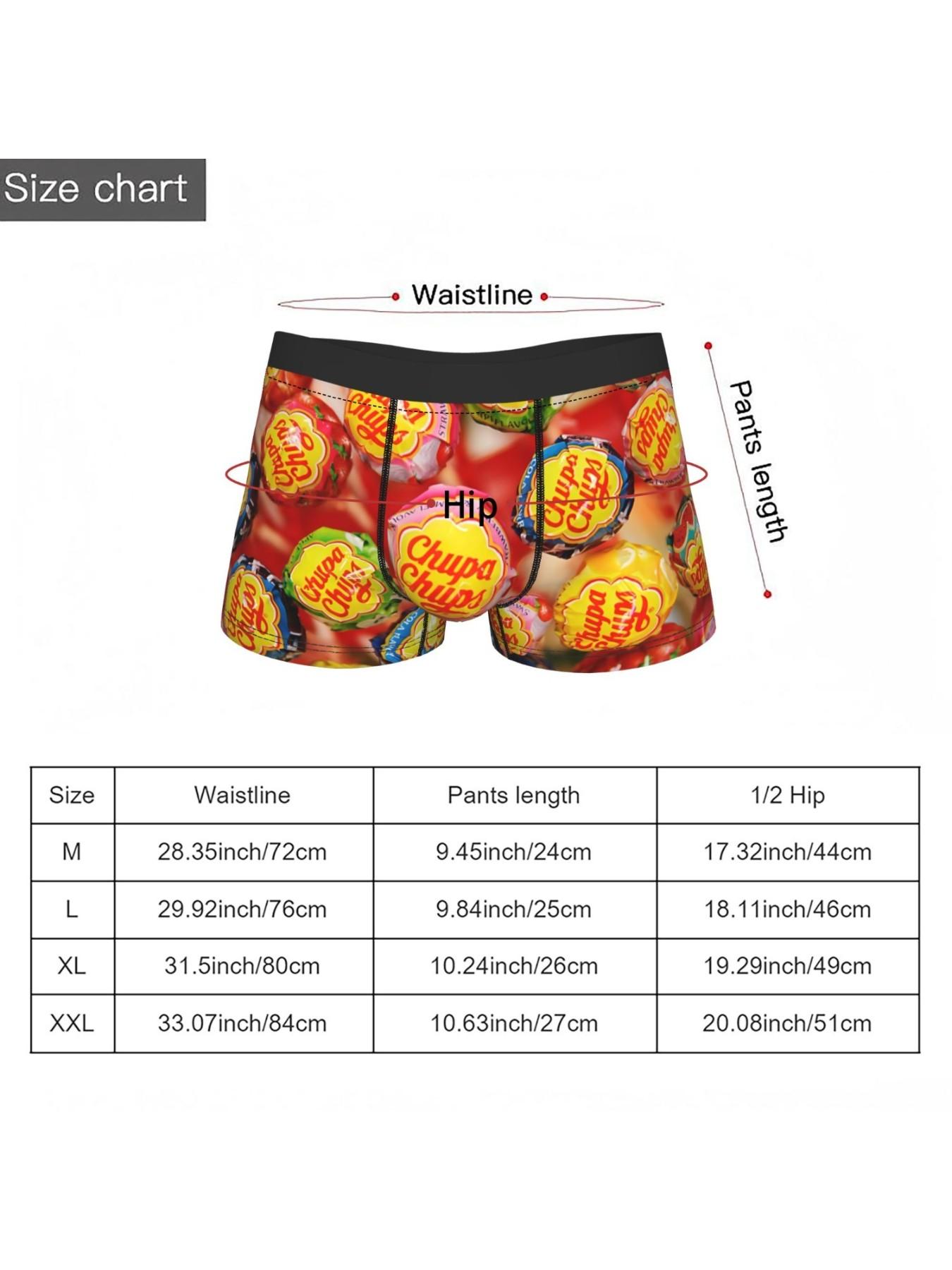 1 piece Chupa Chups Candy funny desgin Underpants Homme Panties Man Underwear Comfortable Shorts Boxer Briefs, Street Style Underwear