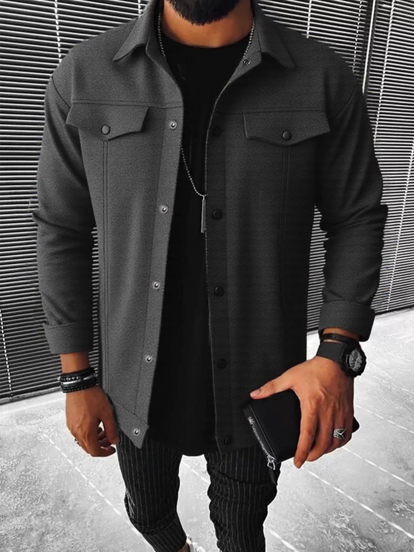 Men's Casual Wool Blend Jacket Coat, Stylish and Versatile Design for Both Casual and Formal Occasions, Perfect for All Seasons