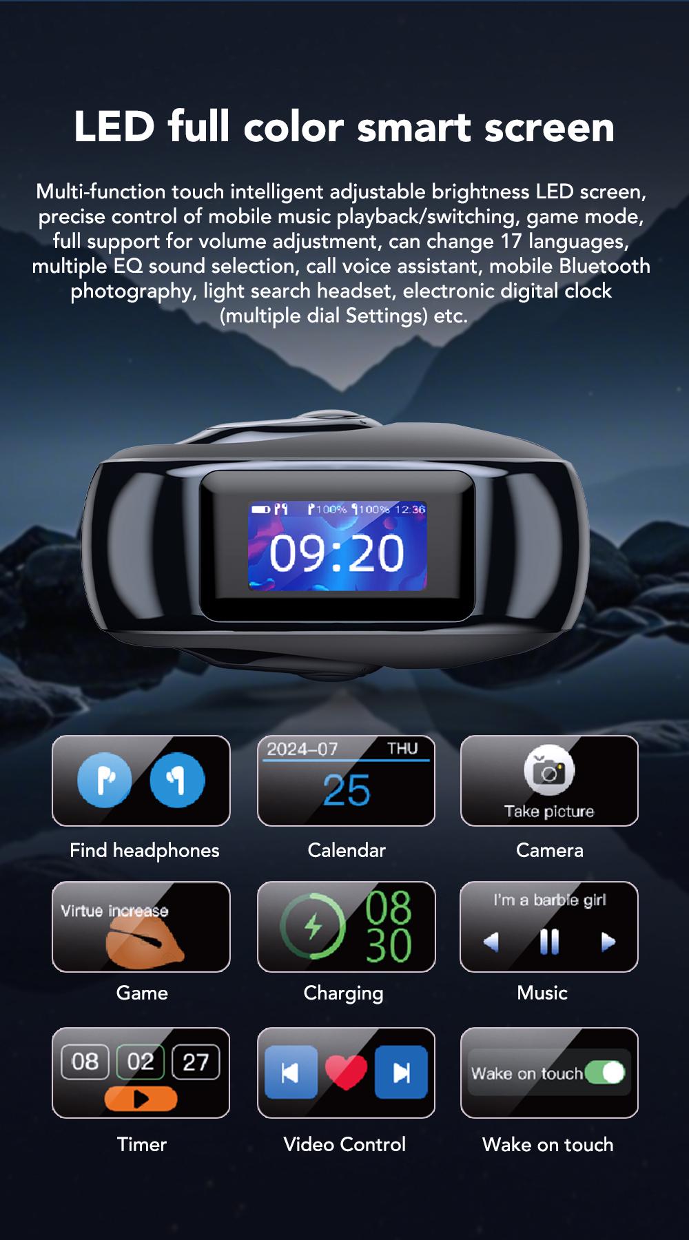 MINISO MS193 True Wireless OWS Open Ear Earphones Bluetooth 6.0 Headphones  Waterproof Over Ear Wireless Headset for Metting Electronic Audio& Video Earbuds